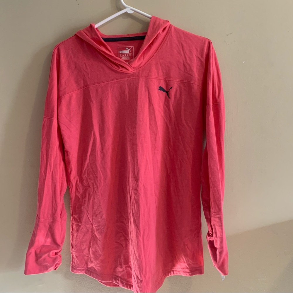 Pink Puma Hooded Long Sleeve Top